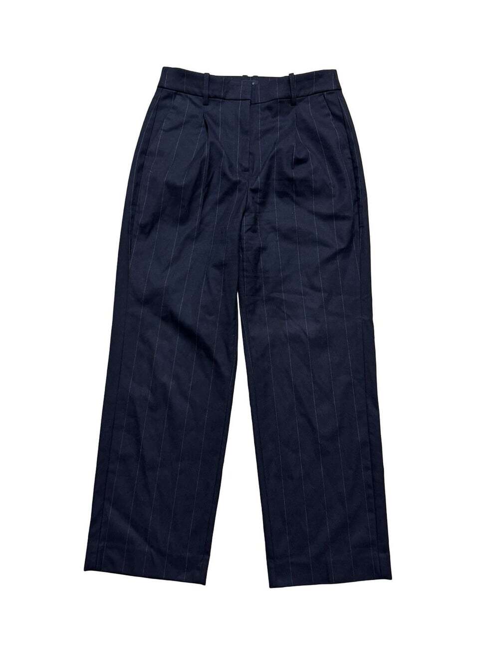 J.Crew Women’s 6P Navy Pinstripe Stretch Dress Pants Straight Leg Career Trouser